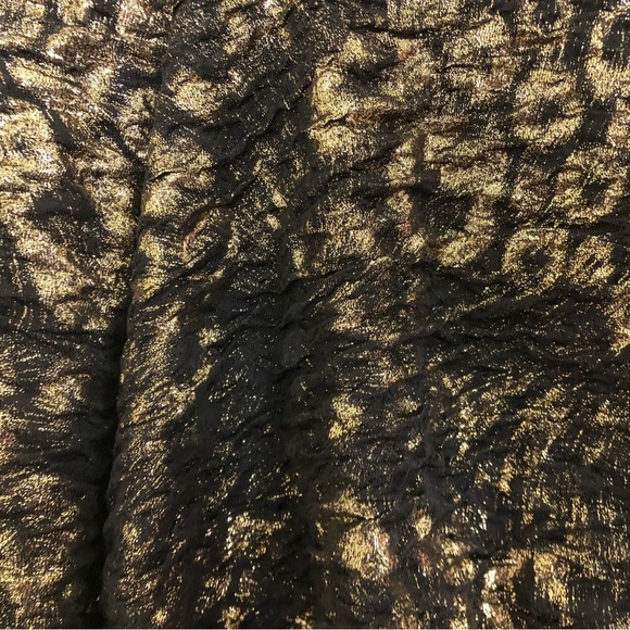 NWT ASOS Leopard Print Black and Gold Shiny Skirt Women’s Size 2 - Picture 4 of 10